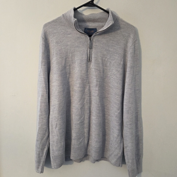 Fairlane Other - Fairlane Quarter Zip Pullover Sweater Men's XL Heather Grey 100%‎ Merino Wool